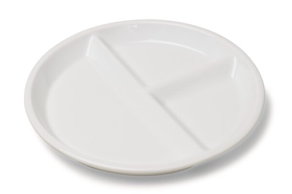 Assiette Mauriac ronde 3 compartiments séparation haute 230 mm
