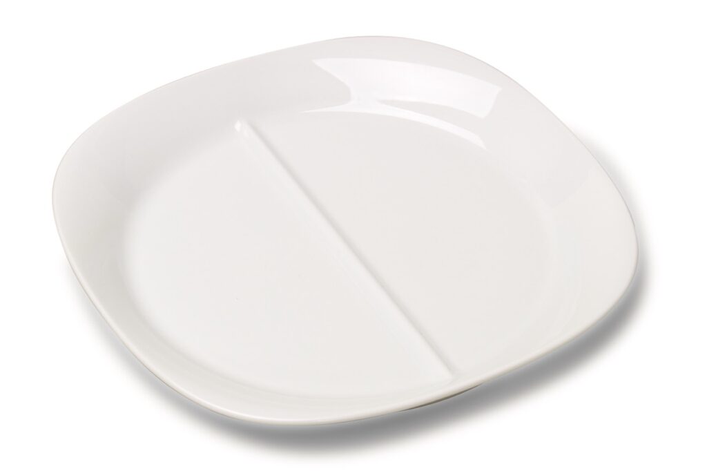 Assiette carrée séparation basse Labattut 210 x 210 mm